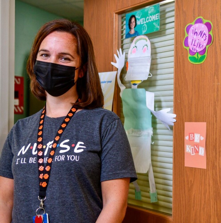 School nurse Kristen Martin, seen Thursday at Pittston Randolph Consolidated School in Pittston, leads the nurses in Maine School Administrative District 11.