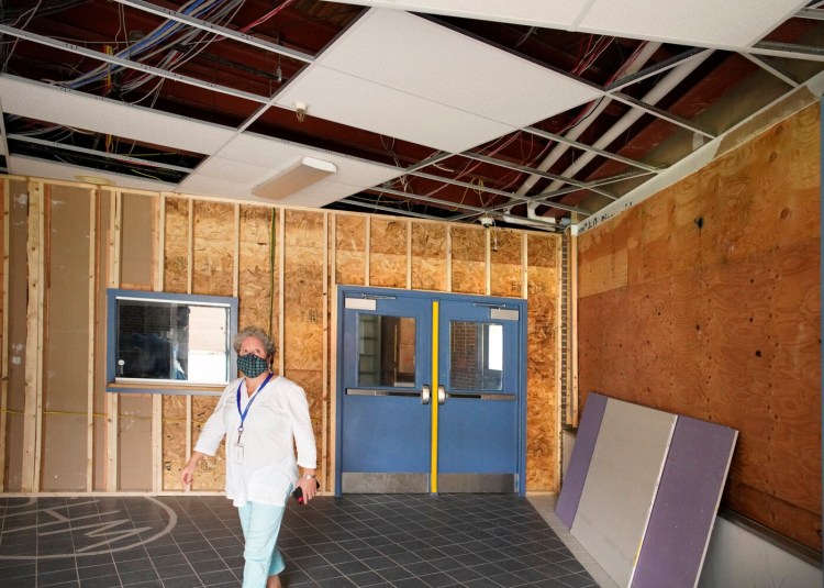 Wendy Harvey, co-principal at at Westbrook High School in September, when repairs to the school were underway.