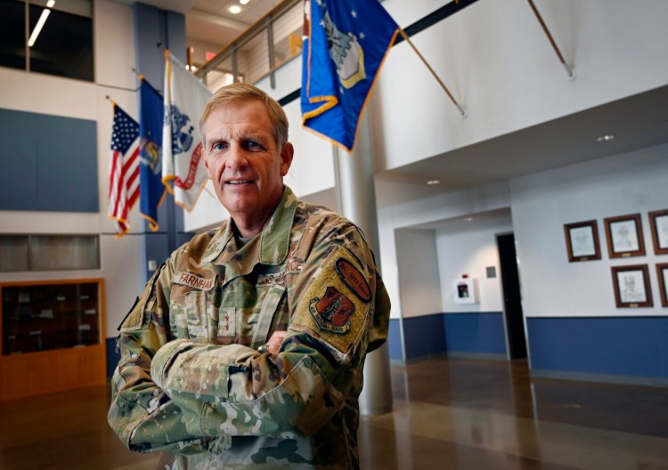 Maj. Gen. Douglas Farnham, adjutant general of the Maine National Guard, at Camp Chamberlain.