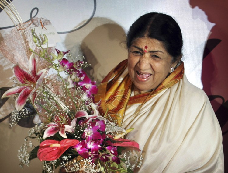 Singer Lata Mangeshkar at the launch of her hindi music album 'Saadgi,' or Simplicity, on World Music Day, in Mumbai, India, in June 2007.