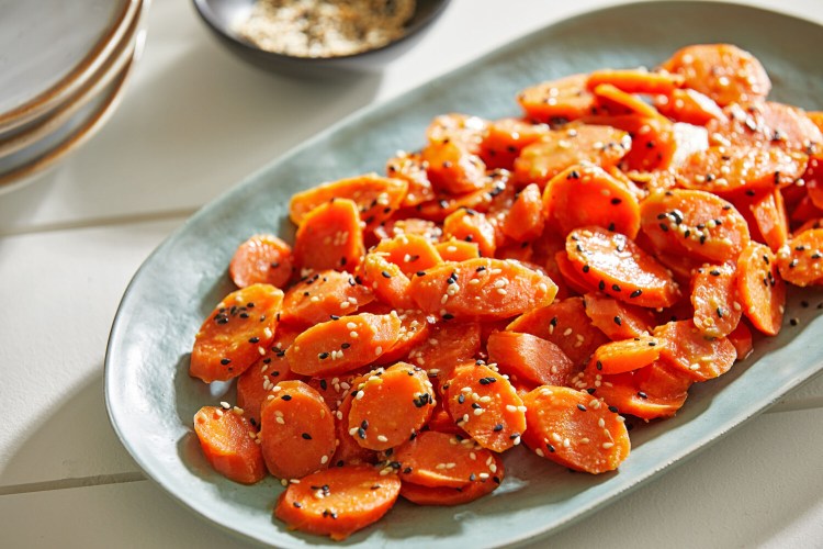 Miso Maple Glazed Carrots 