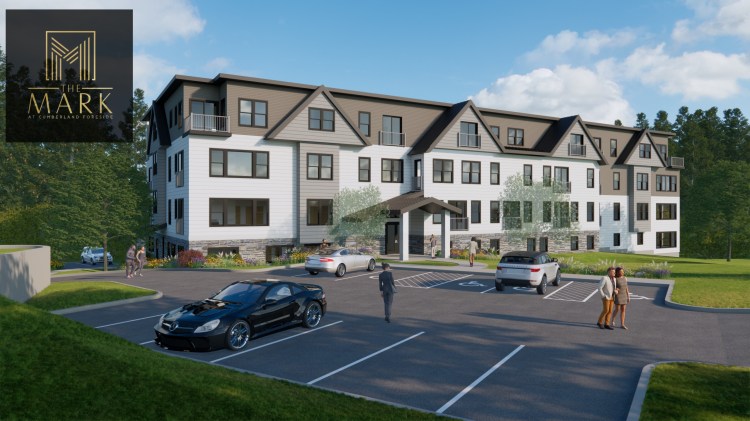 Renderings from Mark Mueller Architects shows plans for the exterior of The Mark at Cumberland Foreside.