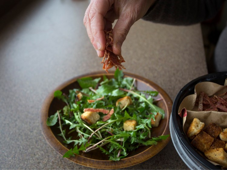 Salad could be as near as your back yard. Instead of thinking of dandelions as a pesky weed, pick the greens for an early spring salad. 