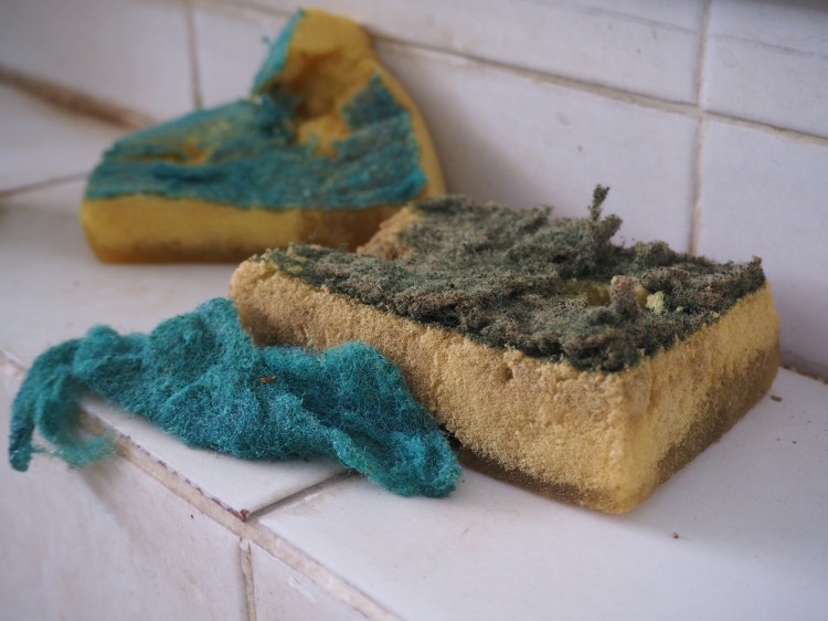 If your sponge looks like this, it it way beyond time to replace it. The new year is a good time to take stock of your kitchen and do some cleaning and organizing tasks. 