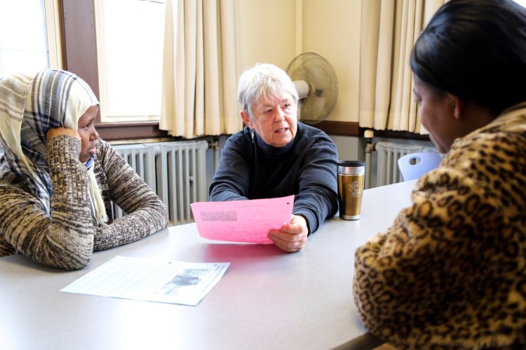 Arline Saturdayborn of Portland works with students when she was an Portland Adult Education. A driving force at adult education, Saturdayborn died on Feb. 7.