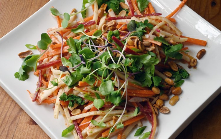 Vegetable Slaw with Toasted Peanut Dressing 