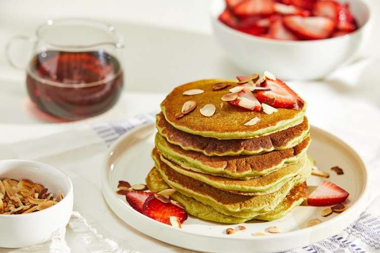 Matcha Almond Pancakes